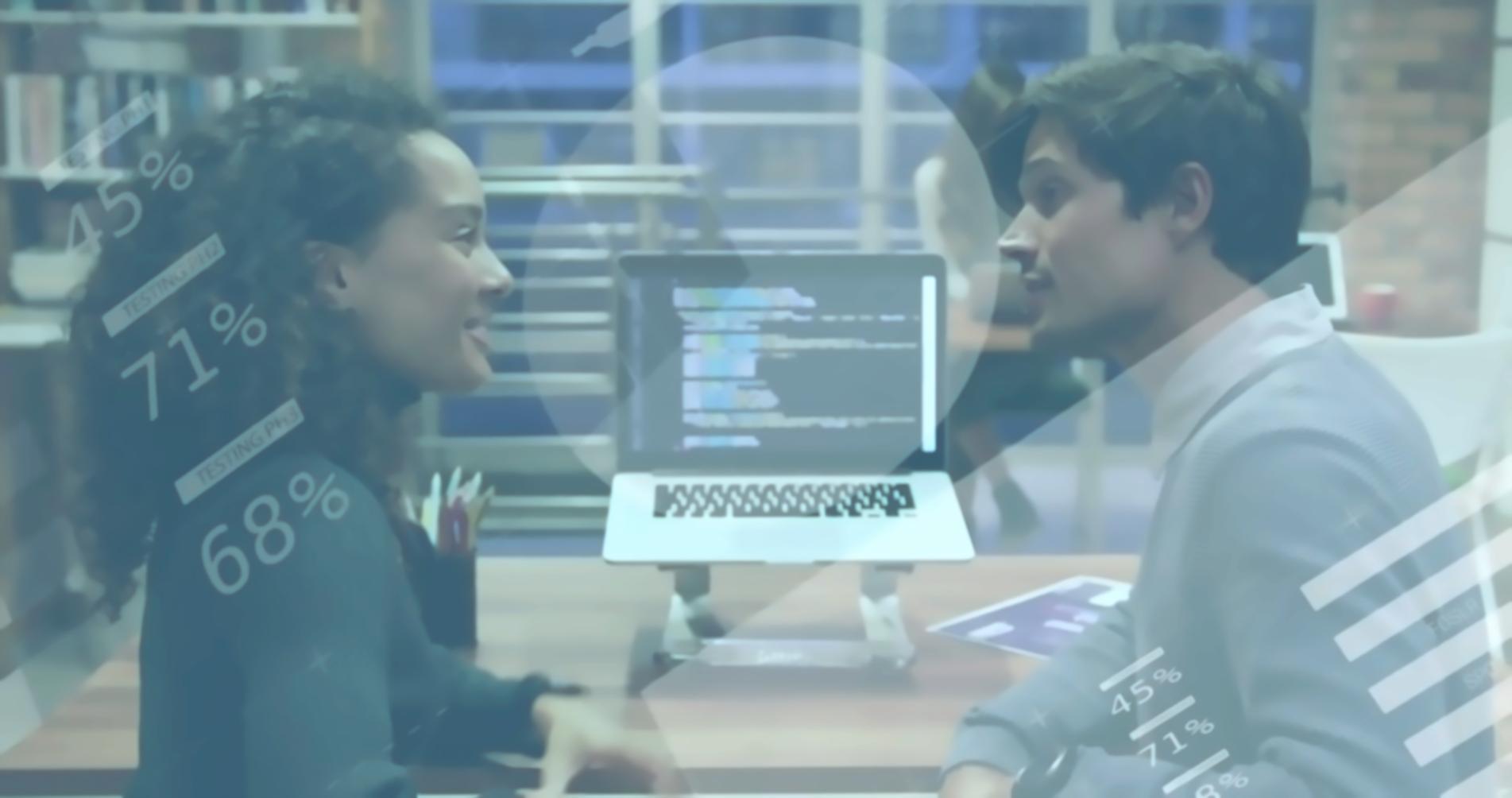 Students collaborating on blockchain security concepts in modern learning environment